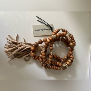 Tommy Bahama Wooden Beaded Bracelet with Tassel